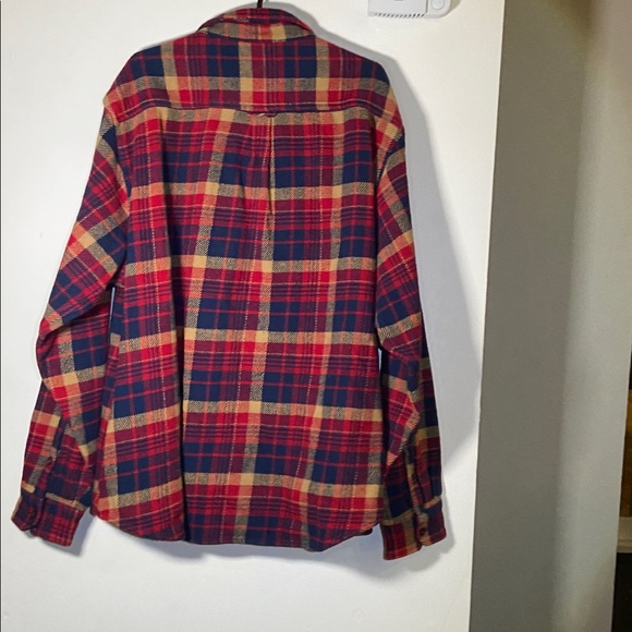 Woolrich Green Label Red and Yellow Plaid Man heavy Thick XXL Shirt with Pocket - Picture 5 of 14